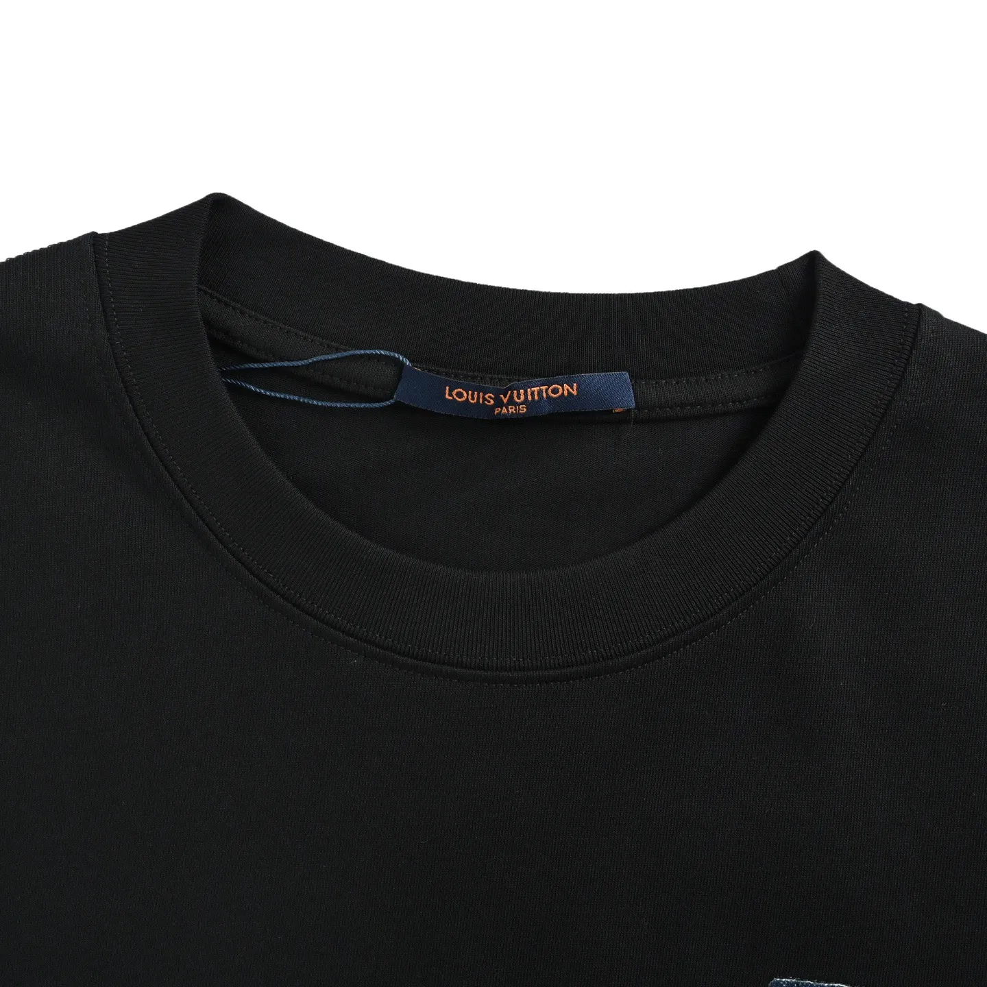 Louis Vuitton/Louis Vuitton 26ss denim patch presbyopic letter embroidered short sleeves